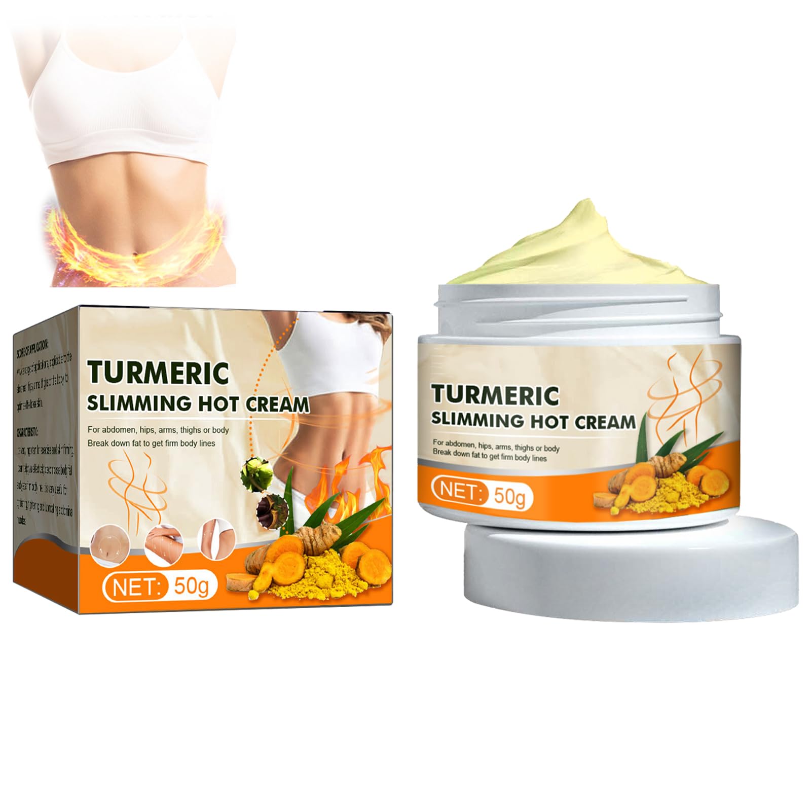 KOAHDE Anti-Cellulite Ginger Cream - Natural Fat Burning & Slimming Massage Cream for Belly, Thighs & Body - Weight Loss & Skin Firming Solution for Home Spa & Post-Workout Recovery
