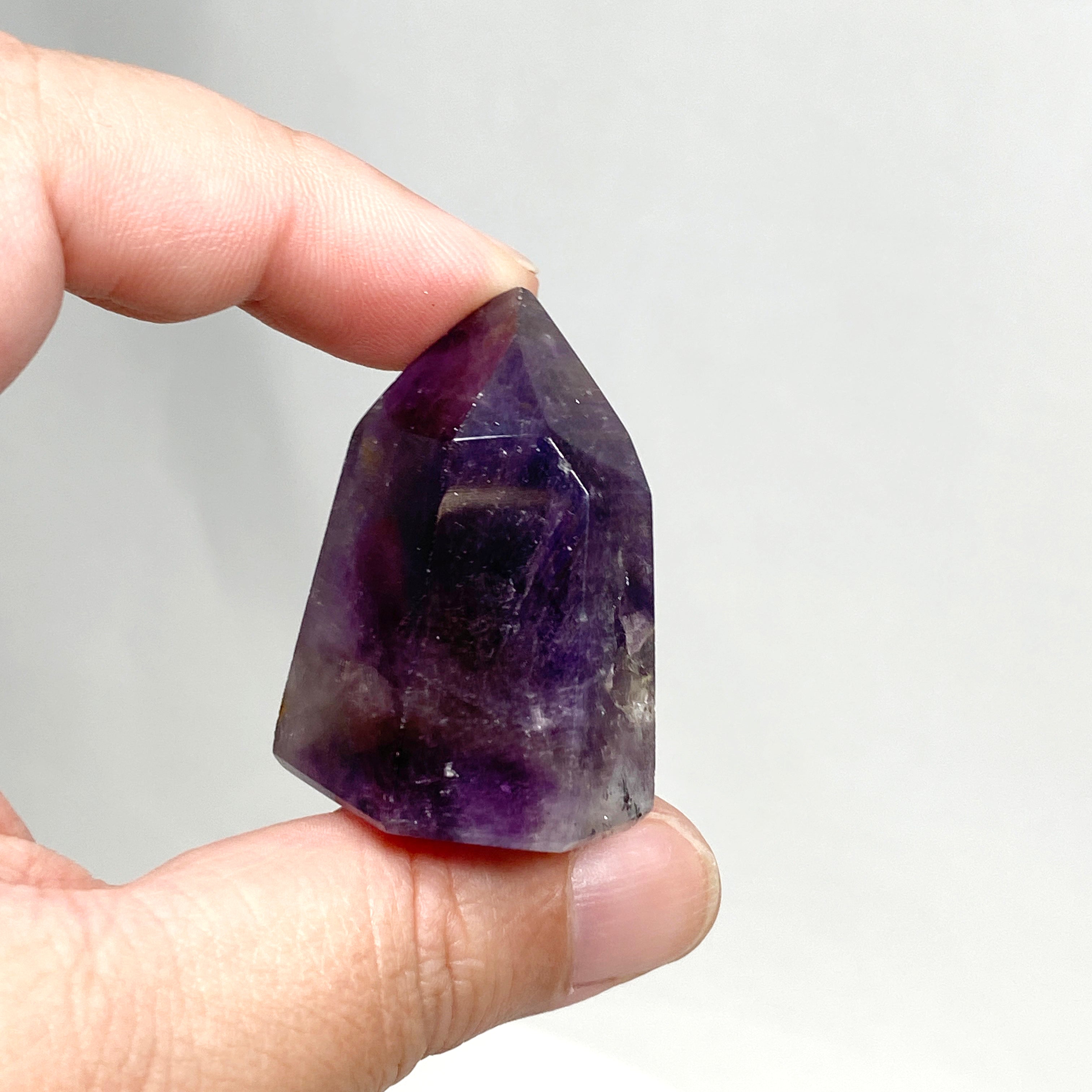 Natural Smokey Amethyst & Clear Quartz Crystal Point - Healing Stone for Meditation, Reiki, Chakra Balancing & Home Decor (CR3441) - Perfect for Spiritual Healing, Yoga Practice & Positive Energy
