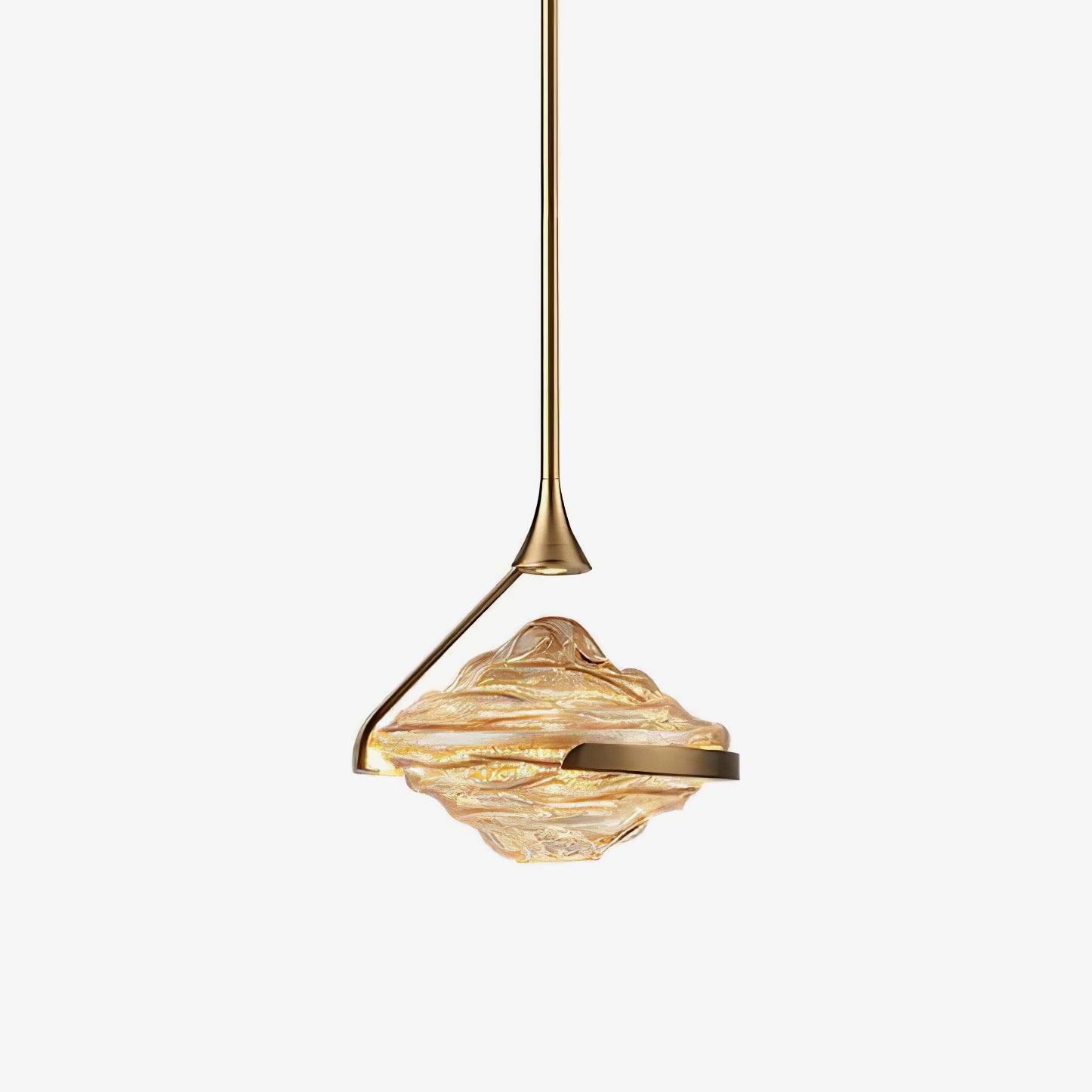 Elegant Diamond Crystal Pendant Light - Modern Chandelier for Dining Room, Bedroom & Living Room Decor | Energy Efficient LED Ceiling Lighting Fixture
