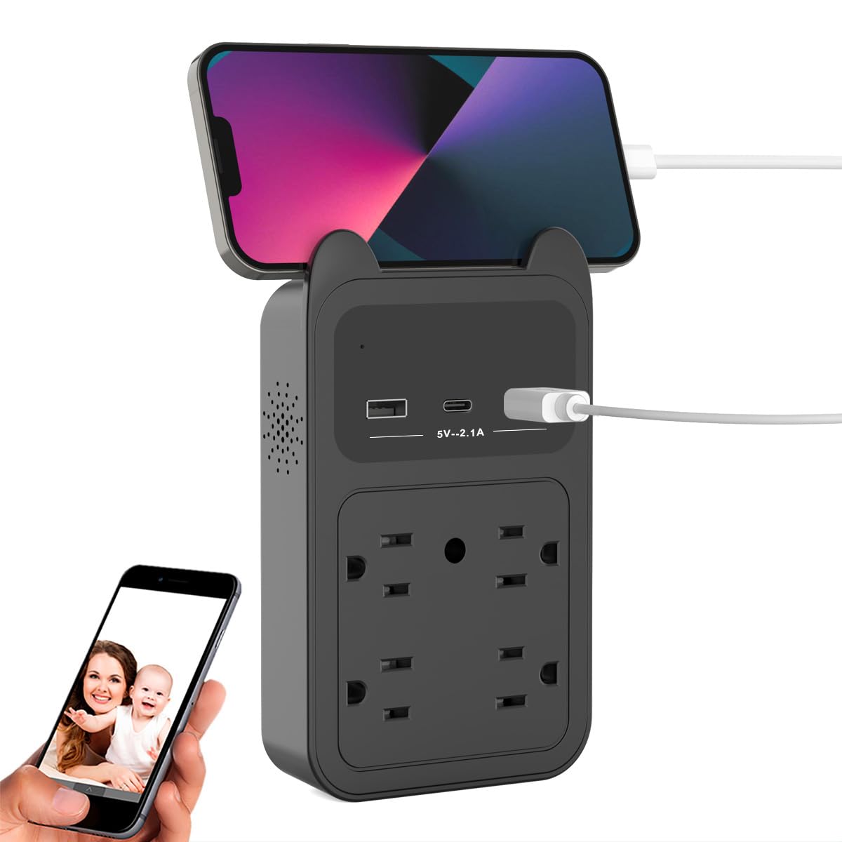 2K HD Hidden Camera Charger - Wall Outlet Spy Cam with Motion Detection for Home Security | Nanny Cam, Surveillance Camera for Indoor Monitoring | Perfect for Baby Monitoring, Elderly Care & Property Protection