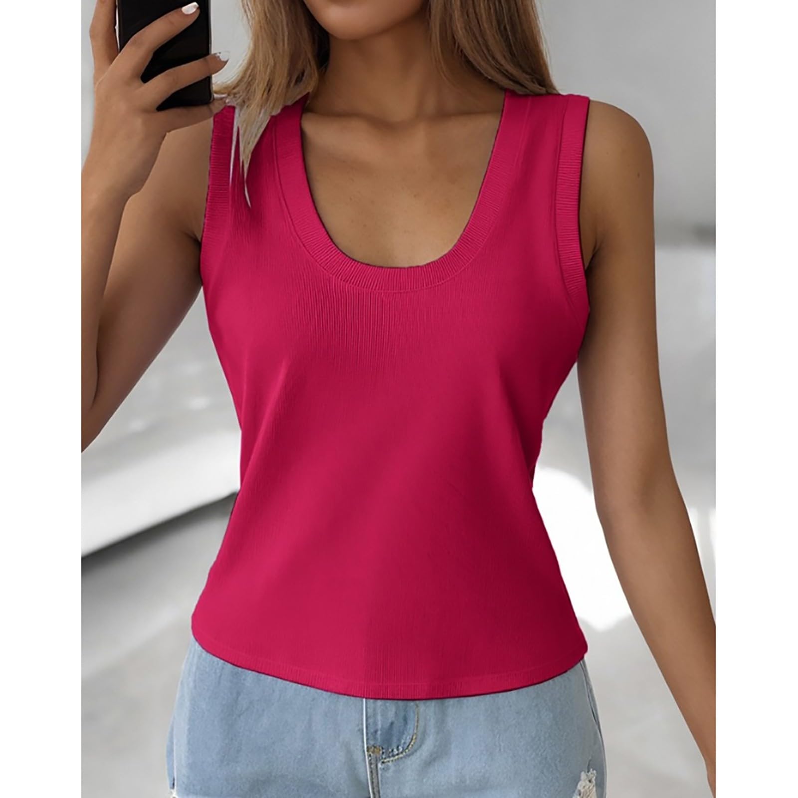 Women's Racerback Tank Tops - Breathable Workout Shirts for Gym, Yoga & Running | Moisture-Wicking Athletic Tops | Loose Fit Sleeveless Shirts for Fitness & Casual Wear | Perfect for Summer Exercise & Daily Activities