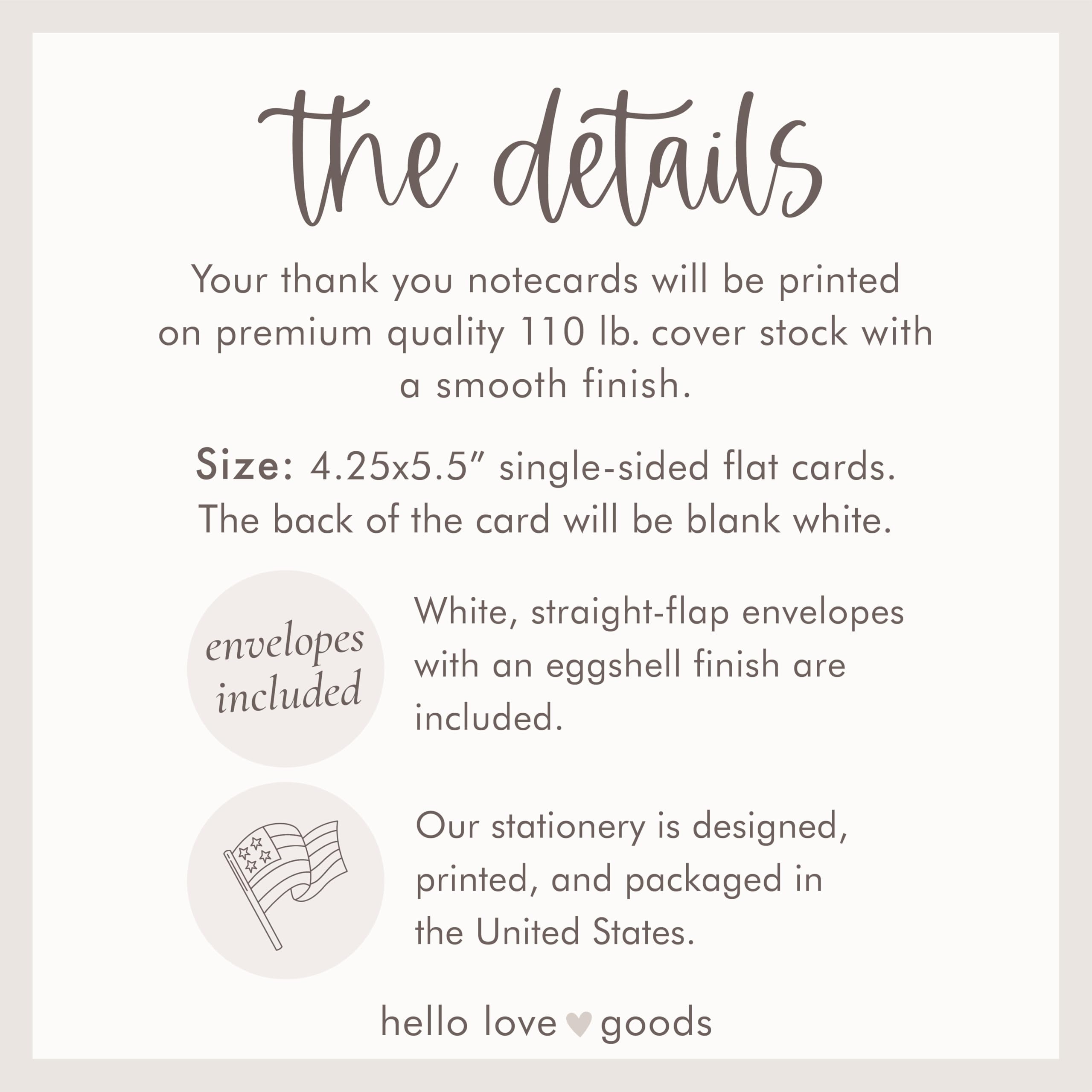 Boho Arch Pampas Grass Baby Shower Thank You Cards - Personalized 4.25x5.5 Flat Cards with Names & Message - Includes Envelopes - Perfect for Newborn Celebrations & Gender Reveal Parties