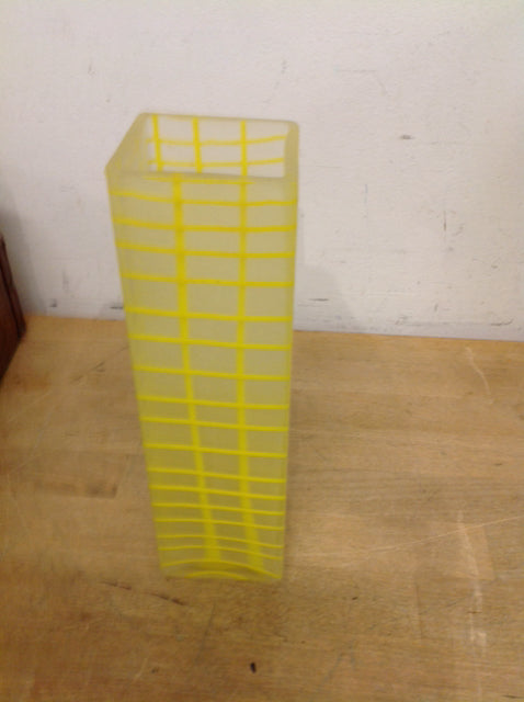 10 Inch Yellow Glass Vase for Home Decor, Centerpiece, Wedding, and Floral Arrangements - Elegant Handmade Art Piece for Living Room, Dining Table, or Gift