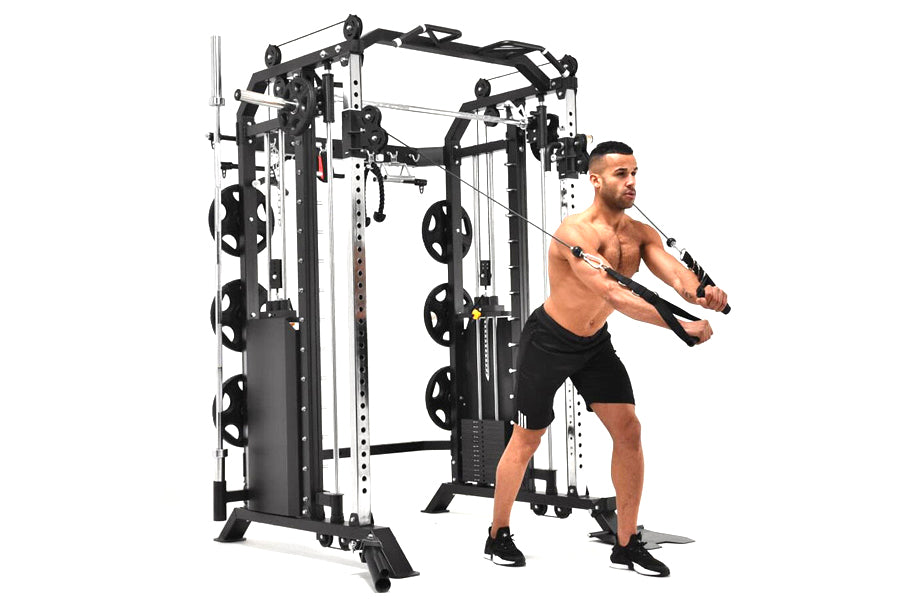 Warrior 801 Pro Power Rack Cage with Smith Machine & Functional Trainer Cable Pulley System - Heavy Duty Home Gym Equipment for Strength Training & Weightlifting - Perfect for Home Workouts & Garage Gym Setup
