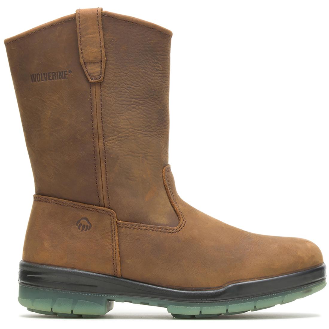 DuraShocks® Waterproof Insulated Steel Toe Pull On Wellington Work Boot – Brown