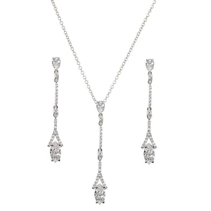 Elegant Silver Crystal Bridal Jewelry Set for Wedding - Perfect for Bridesmaids, Engagement, and Special Occasions