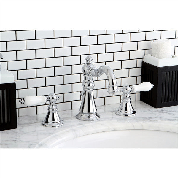 2 Handle Widespread Bathroom Faucet with Pop-Up Drain - Perfect for Modern Vanities and Powder Rooms (Brushed Nickel Finish)