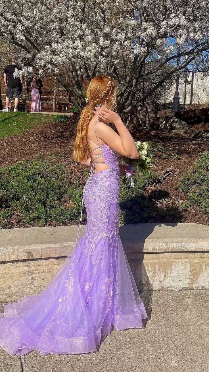 Elegant Light Purple Mermaid Lace Long Prom Dress J3646 | Formal Evening Gown for Homecoming, Wedding, Ball & Special Occasions