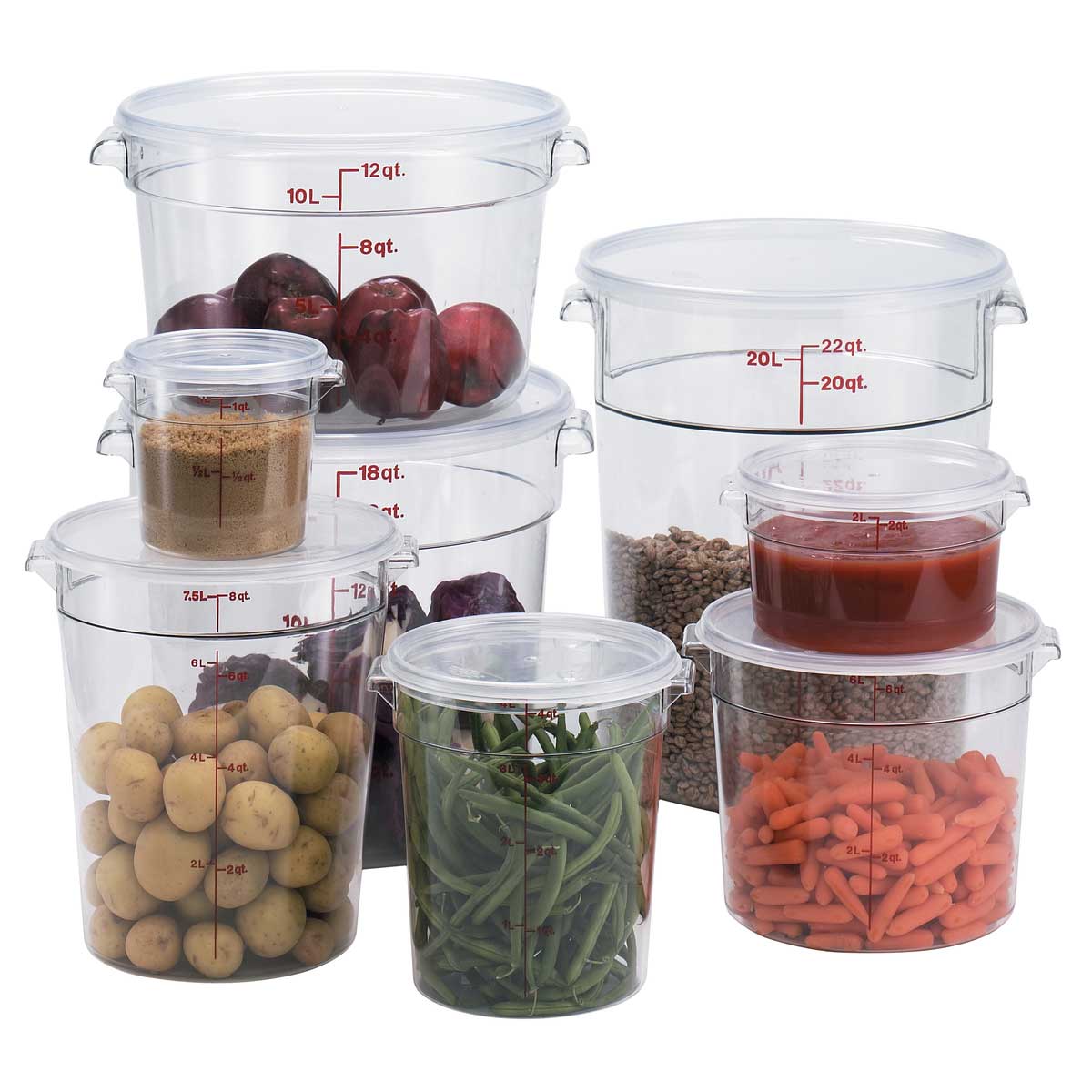 Cambro RFSCW4135 4 Quart Clear Camwear Round Food Storage Container - Ideal for Meal Prep, Leftovers & Commercial Kitchen Use