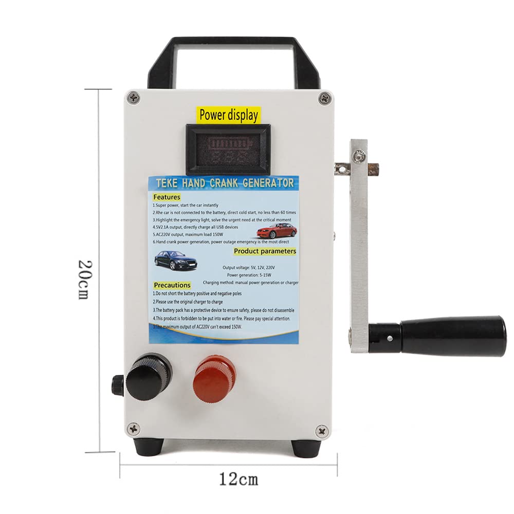 150W Hand Crank Generator - Portable Emergency USB Power Supply with Manual Crank, 10C Output for Outdoor Camping, Hiking & Emergency Preparedness (US Stock) - Perfect for Powering Phones, Lights & Small Devices During Blackouts or Adventures