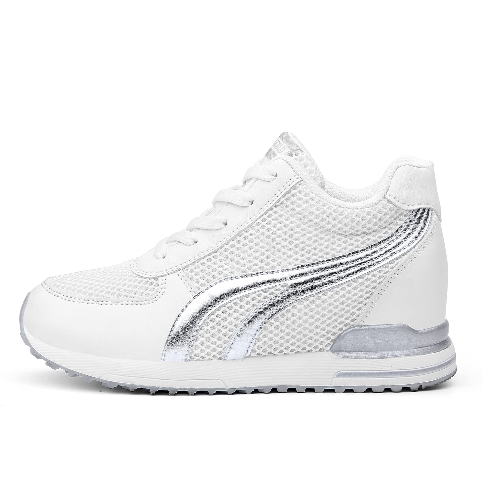 AONEGOLD Women's Platform Sneakers - High Top Wedge Lace Up Shoes for Women & Girls | Fashionable & Comfortable for Casual Wear, Work & Daily Activities