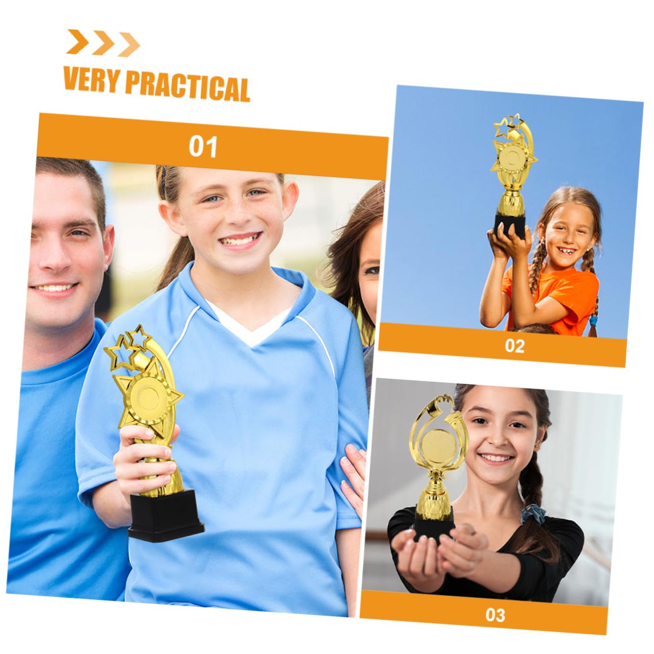 Winner's Competition Trophy Cup Set - Plastic Celebration Awards for School, Office & Party Events - Perfect for Sports, Academic Achievements & Corporate Awards