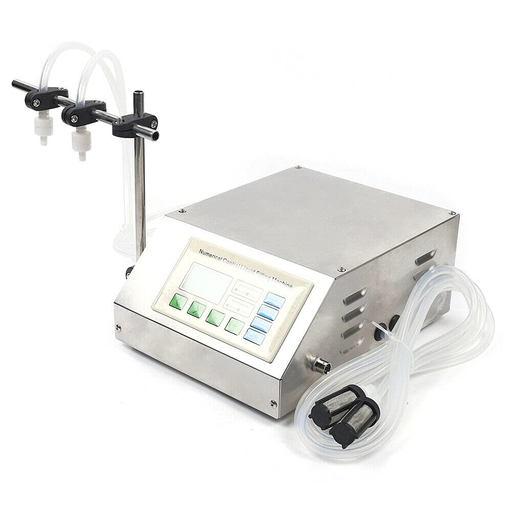 304 Stainless Steel Digital Liquid Filling Machine - Dual Head Pump Filler for Liquor, Beverage, Ink, Essence & Water | Precise Low-Viscosity Liquid Dispensing for Home Brewing, Craft Cocktails & Small Business Production