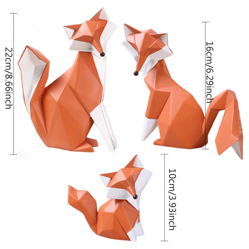 Modern Nordic Abstract Geometric Fox Statue - Large Resin Animal Sculpture for Office & Home Decor | Desktop Ornament, Gift Idea for Animal Lovers