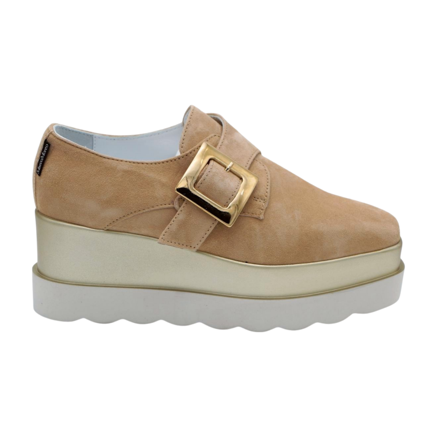 MARCO MOREO Women's ISLA M603 Camel Suede Wedge Sandals - Comfortable & Stylish for Casual Outings, Beach Walks, and Summer Vacations