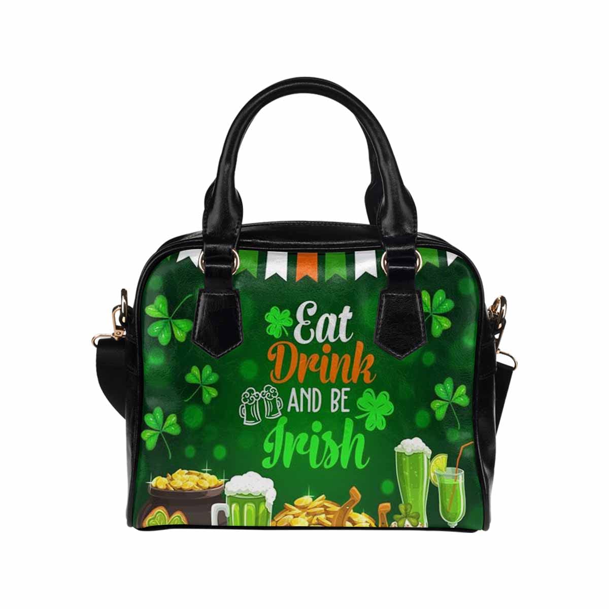 St. Patrick's Day Clover PU Leather Crossbody Shoulder Bag for Women & Girls - Perfect for Parties, Festivals, and Everyday Use
