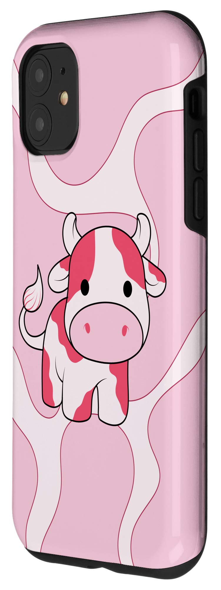 Cute Strawberry Cow iPhone 11 Case - Pink Kawaii Illustration Protective Cover for Girls, Women | Perfect for School, Work, Travel & Daily Use