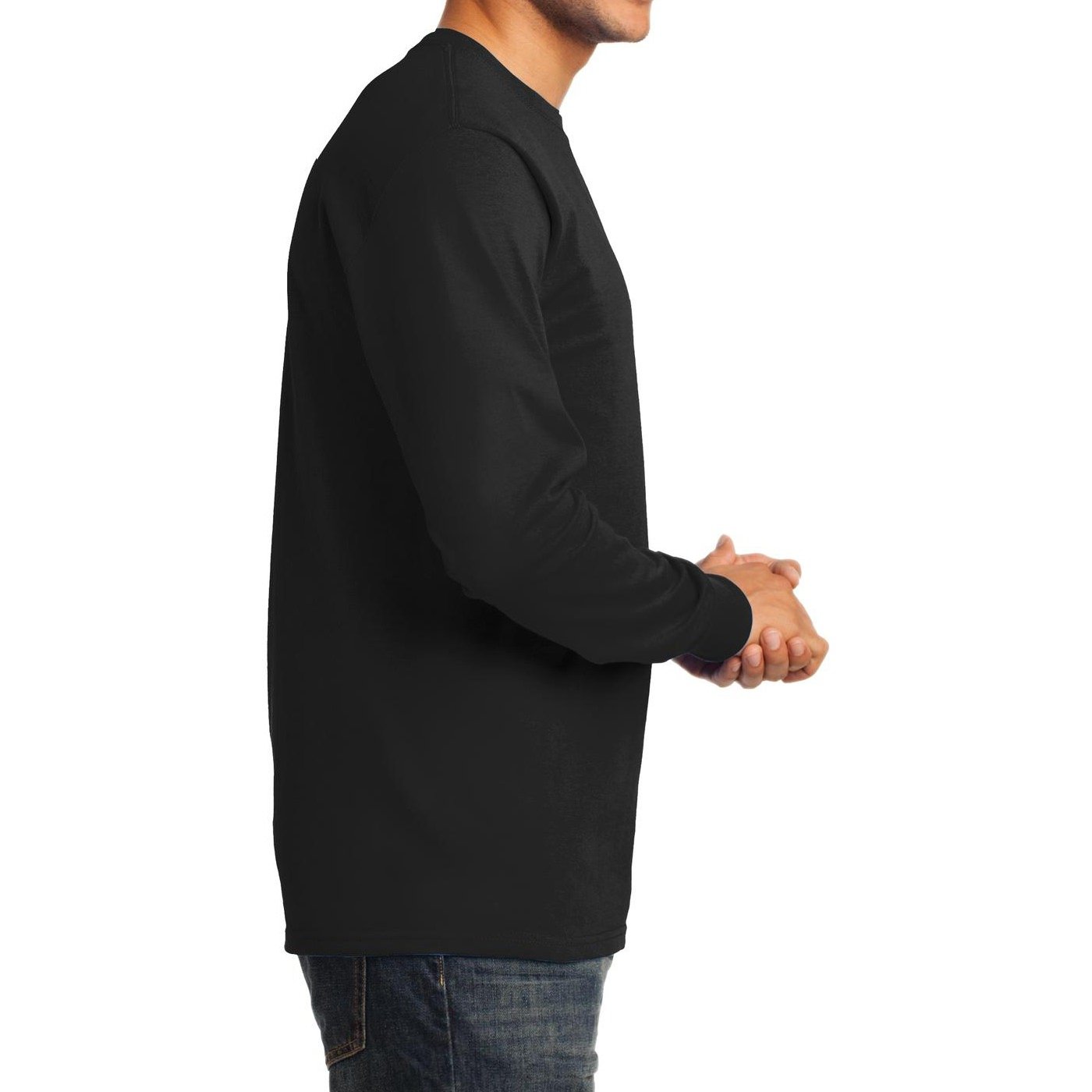 Premium Men's Long Sleeve Essential T-Shirt - Soft Cotton Crewneck Basic Tee for Casual Wear, Layering & Everyday Comfort