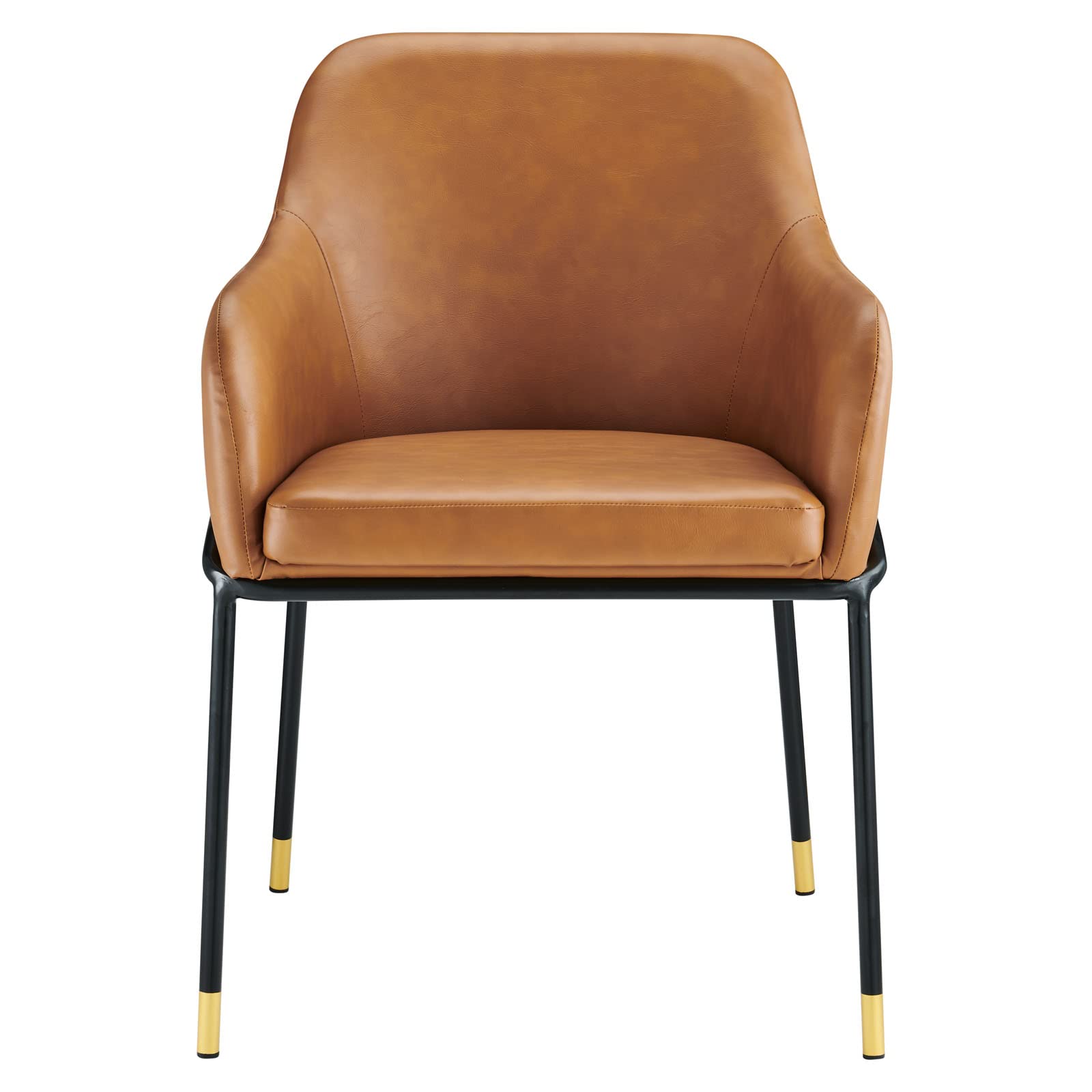 Modway Jovi Vegan Leather Dining Chair - Black & Tan | Modern Kitchen & Dining Room Furniture for Home & Office Use