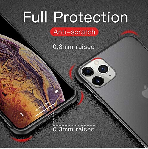REALCASE iPhone 11 Pro Case - Slim Matte TPU Back Cover with Shockproof Bumper | Frameless Design | Compatible with iPhone 11 Pro (F-Black) | Perfect for Everyday Protection & Style