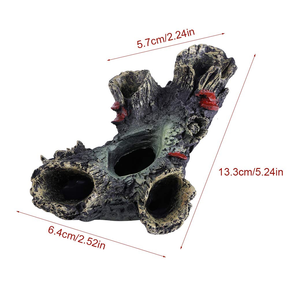 Resin Hollow Tree Trunk Ornament - Natural Log Decoration for Aquarium, Fish Tank & Betta Fish Habitat | Unique Hollow Wood Accessories for Home Decor & Terrarium Scenery