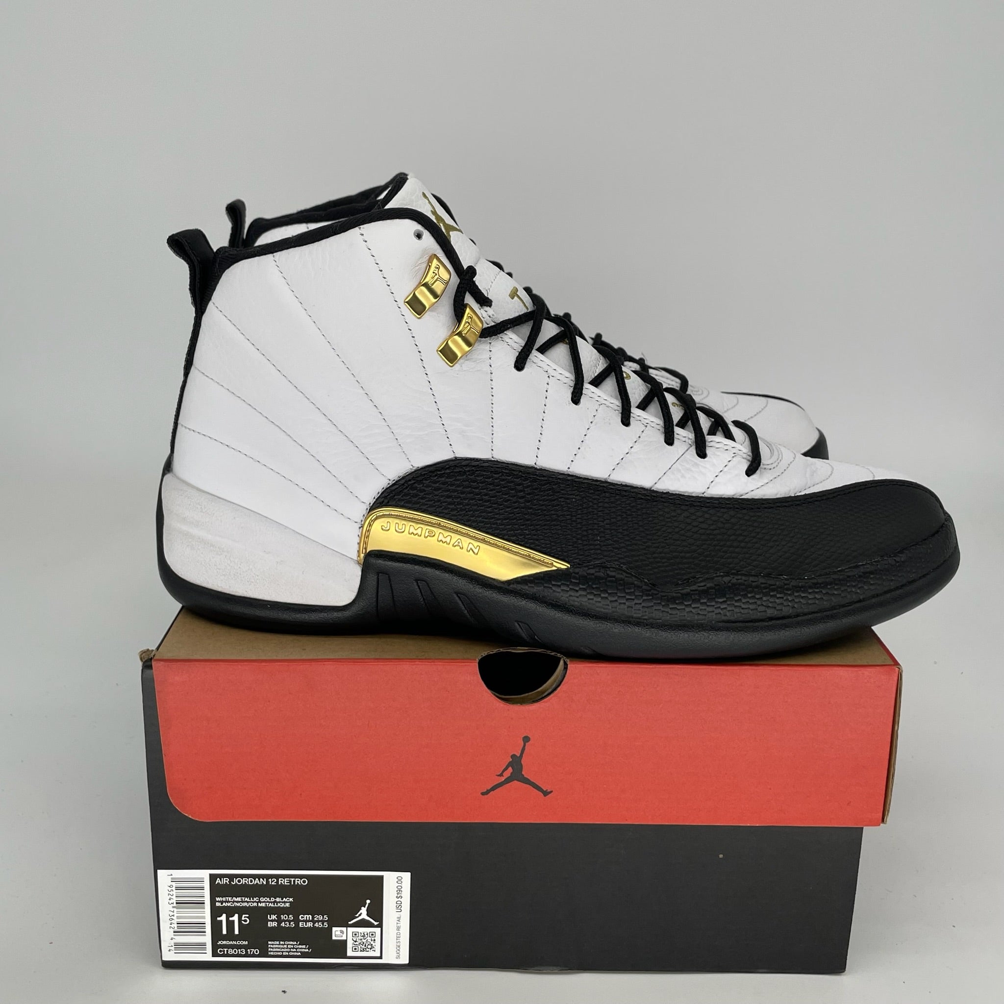 AIR JORDAN 12 ROYALTY TAXI Men's Basketball Shoes Size 11.5 - CT8013-170 | Retro Sneakers for Streetwear & Casual Outfits