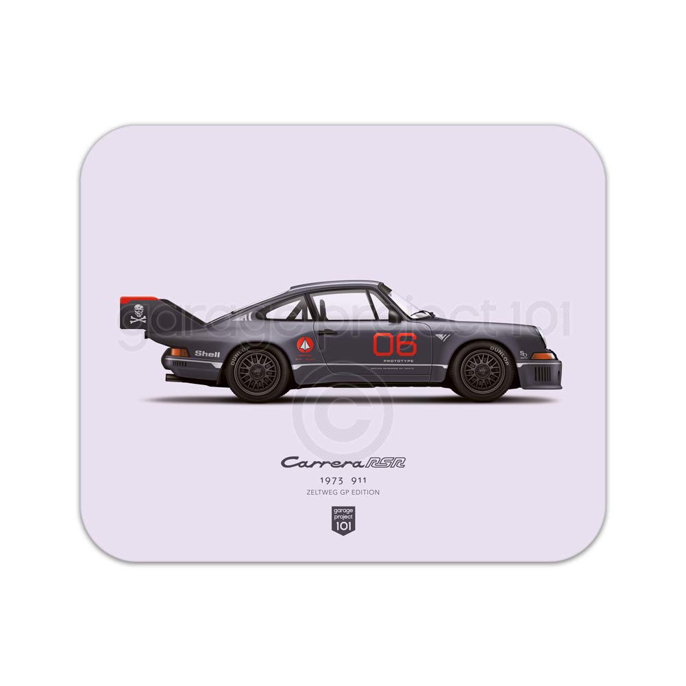 Classic Carrera RSR Zeltweg (GP Edition) Racing Car Illustration Mouse Pad - Perfect for Gaming, Office & Home Use