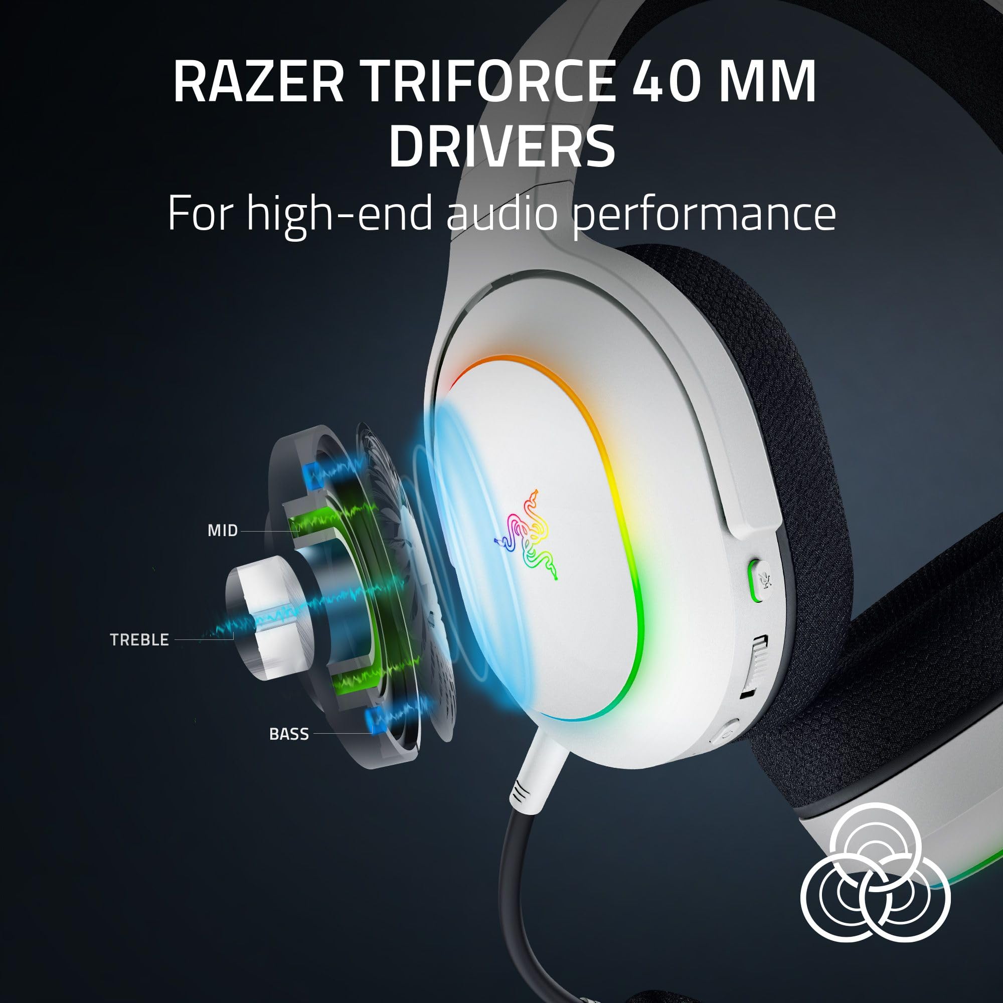 Razer Barracuda X Chroma Wireless Gaming Headset - 2.4GHz & Bluetooth Dual Mode, Lightweight Design with Chroma RGB Lighting, 40mm Drivers & Cardioid Mic, 70-Hour Battery Life - Compatible with PC, Mac, PS5, Nintendo Switch & Smartphones (White) - Perfect for Competitive Gaming, Streaming & Online Meetings