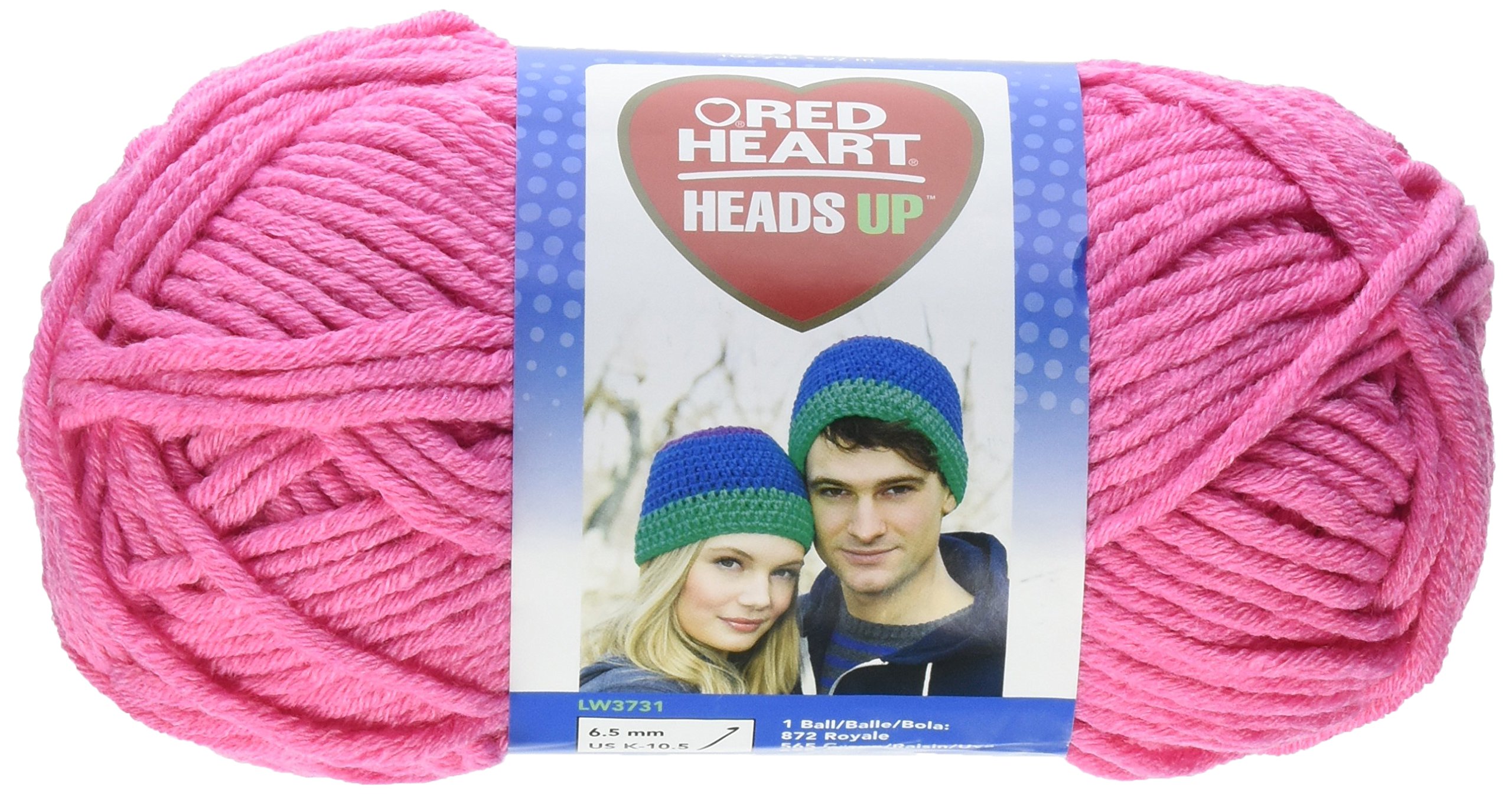 Red Heart Heads Up Yarn - Soft Candy Pink Acrylic Knitting Yarn for Crochet, Knitting & DIY Crafts - Perfect for Scarves, Hats & Baby Blankets