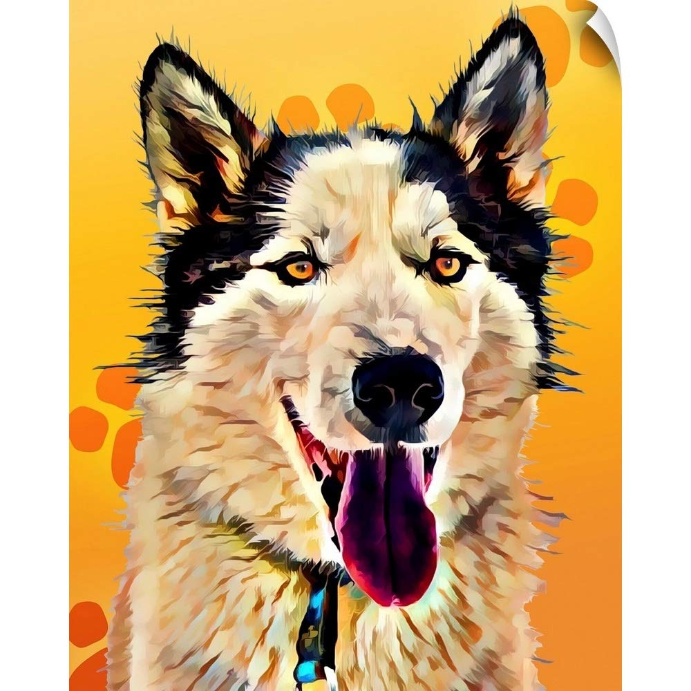 CANVAS ON DEMAND Pop Dog XIII Wall Decal - Premium Dog Artwork Canvas Print for Home & Office Decor | Perfect for Living Room, Bedroom, or Pet Lover's Space