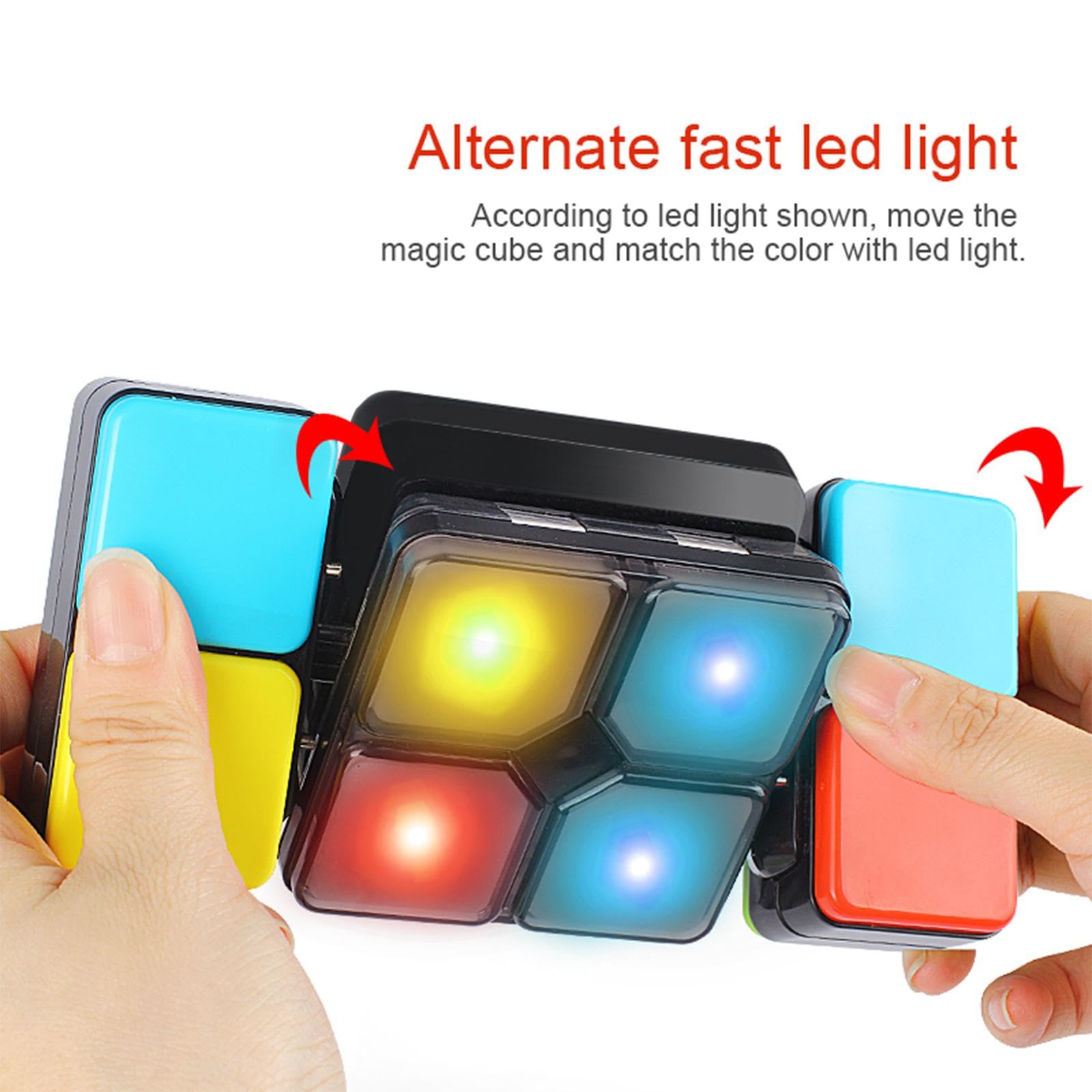 Amagogo LED Memory Game Cube - Electronic Brain Training Toy for Kids, Boys & Girls - Perfect for Family Game Nights & Educational Playtime