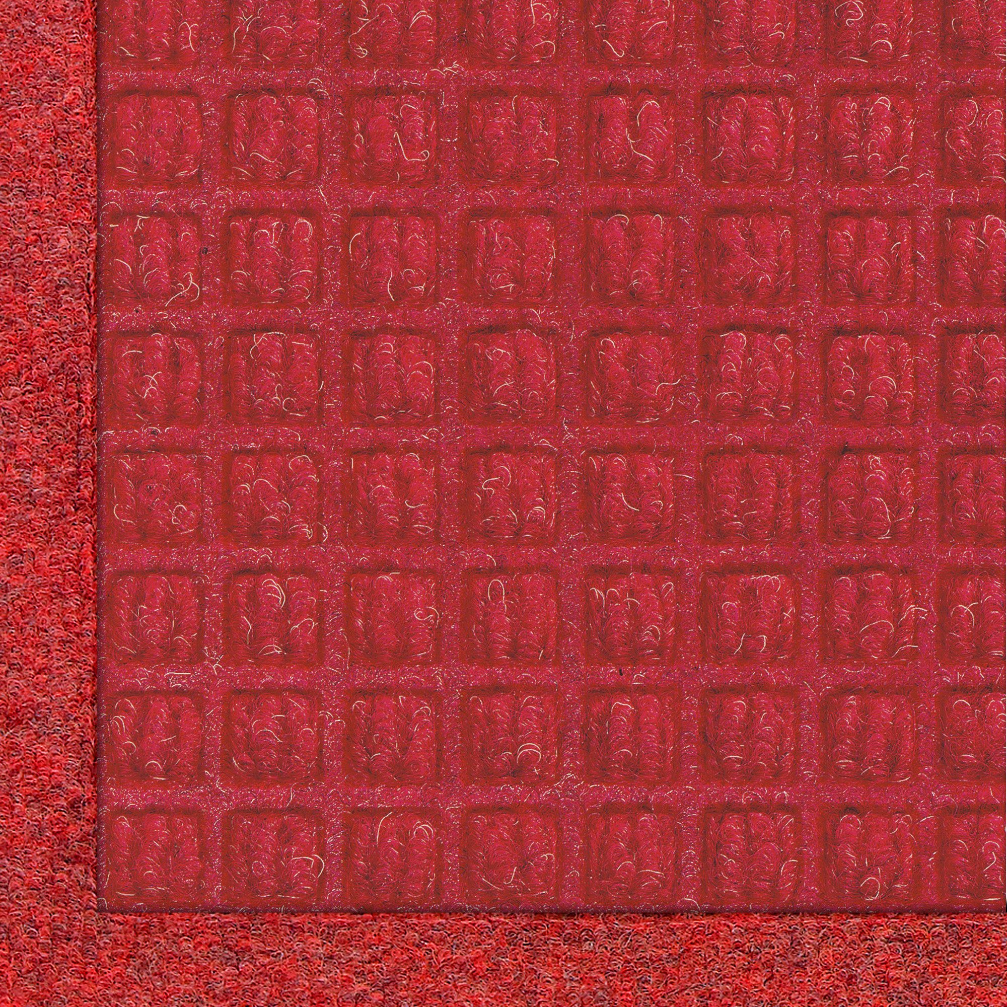 Premium WaterHog Fashion Mat - Heavy-Duty Commercial Entrance Rug with Fabric Border, Indoor/Outdoor Use, Fast Drying & Stain Resistant - Solid Red 4x6 Feet - Perfect for High-Traffic Entryways, Mudrooms & Business Entrances