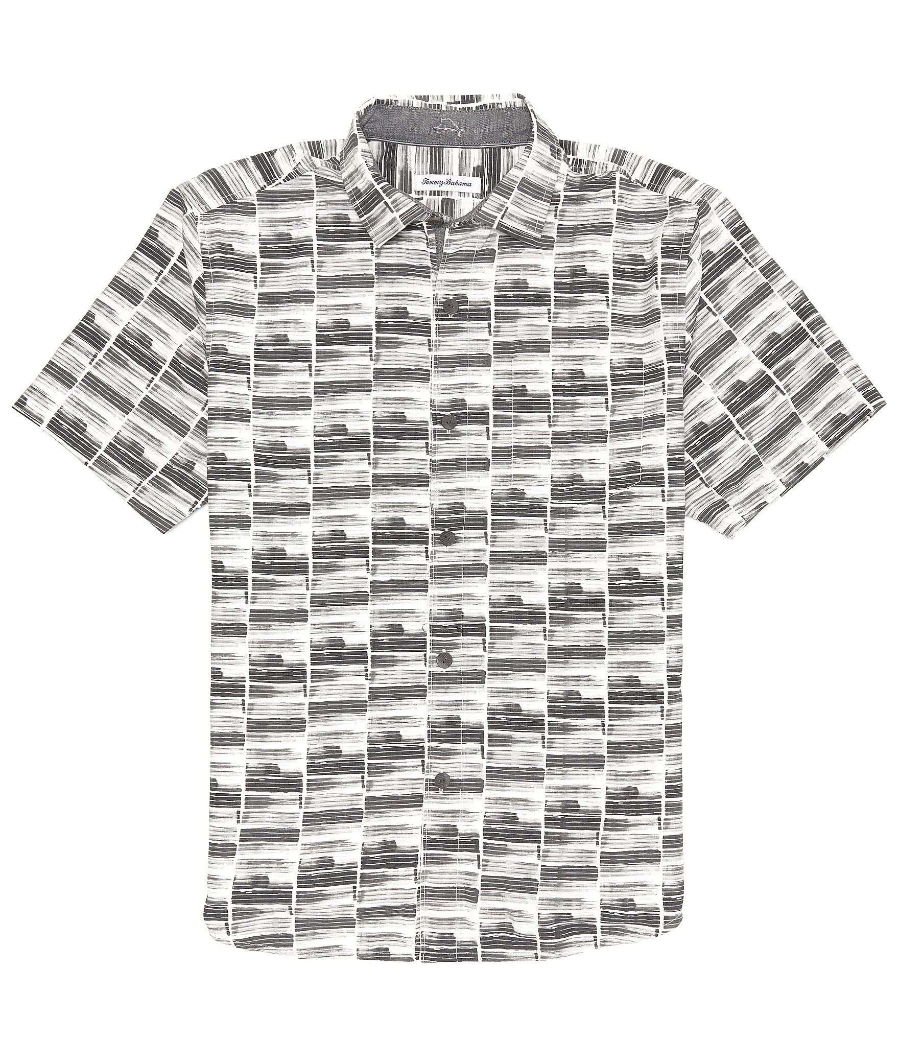 Tommy Bahama Tazmania Tiles Silk Blend Camp Shirt for Men - Lightweight Hawaiian Style Button Down Shirt for Beach Vacation, Summer Party & Casual Wear