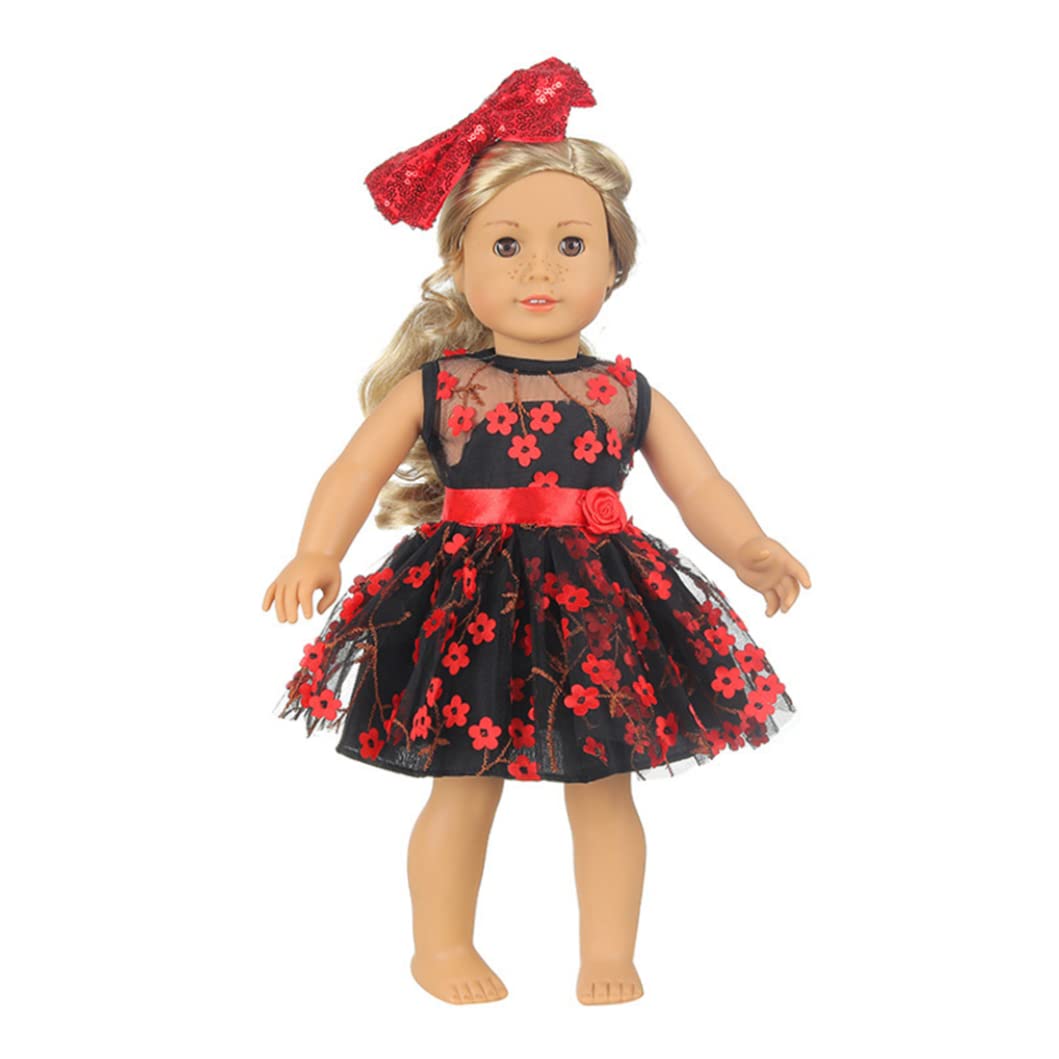 18 Inch Doll Clothes for Girls - Fashionable Doll Dress with Hair Band & Accessories (Black) | Perfect for Playtime, Dress-Up & Collectible Dolls