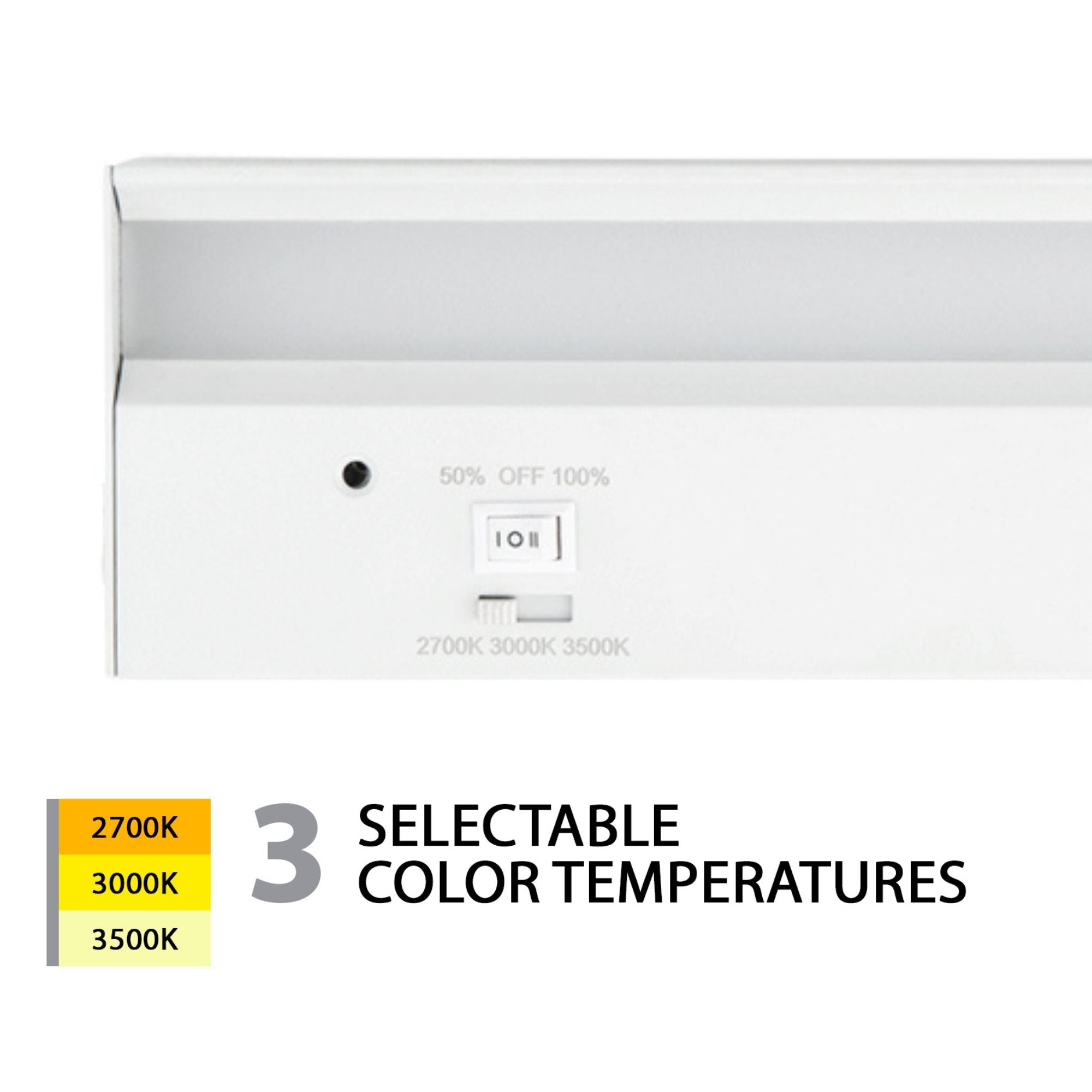 3 CCT LED Under Cabinet Light Bar 24 Inch, 910 Lumens, 2700K|3000K|3500K Color Temperature, 120V AC, Dimmable Kitchen Lighting for Countertops, Pantry, Bookshelf & Display Cases