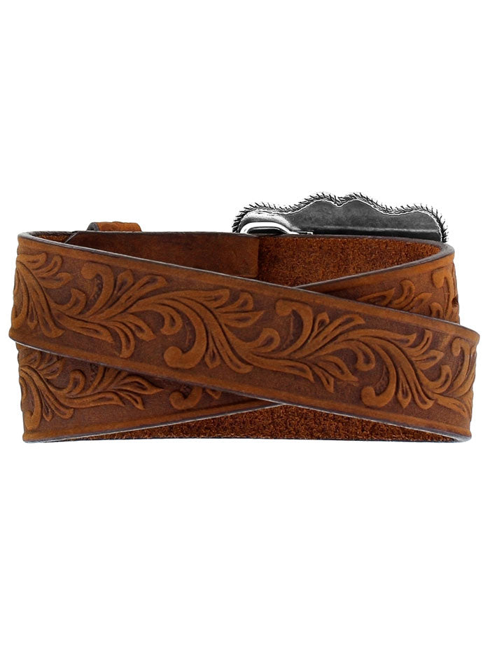 Justin C30219 Kids American Pride Leather Belt - Brown Genuine Leather Adjustable Waistband for Boys & Girls - Perfect for School, Holidays & Patriotic Events