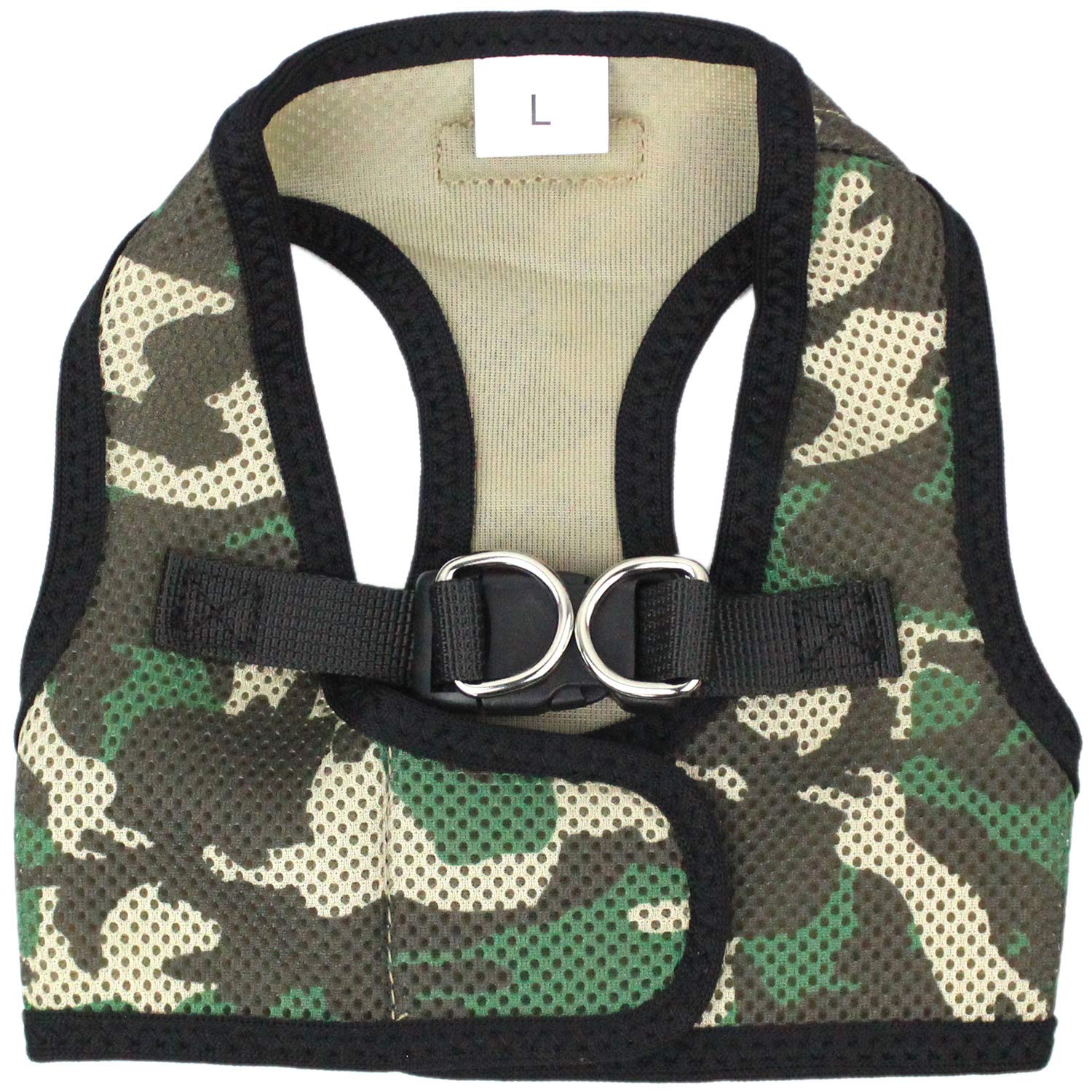 Parisian Pet Step-in Dog Harness - Adjustable No-Pull Freedom Harness for Small Dogs - Breathable Mesh Cooling Vest with Green Camo Design - Perfect for Outdoor Adventures, Hiking & Daily Walks - Small Size Dog Harness for Comfort & Safety
