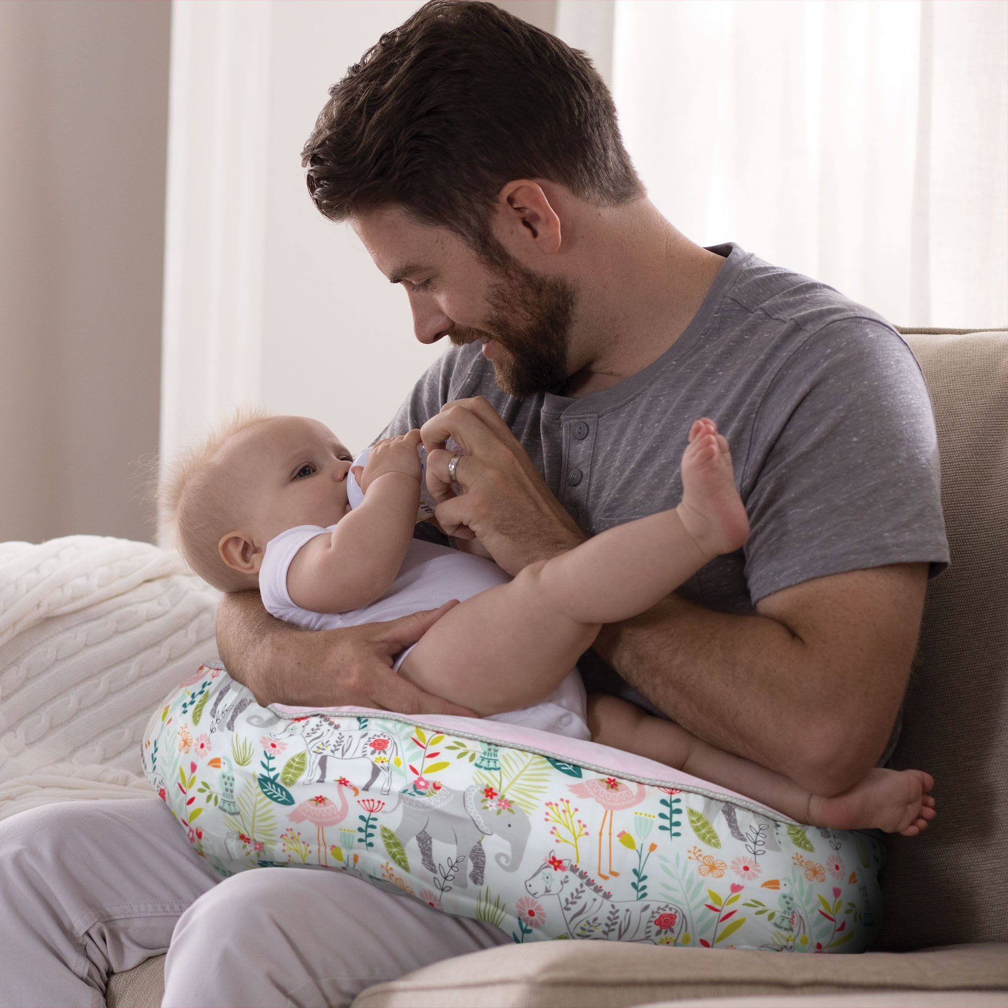 Boppy Luxe Slipcovered Nursing Pillow - Soft & Supportive Breastfeeding Pillow for New Moms, Comfortable Baby Feeding Support for Nursing, Bottle Feeding & Tummy Time