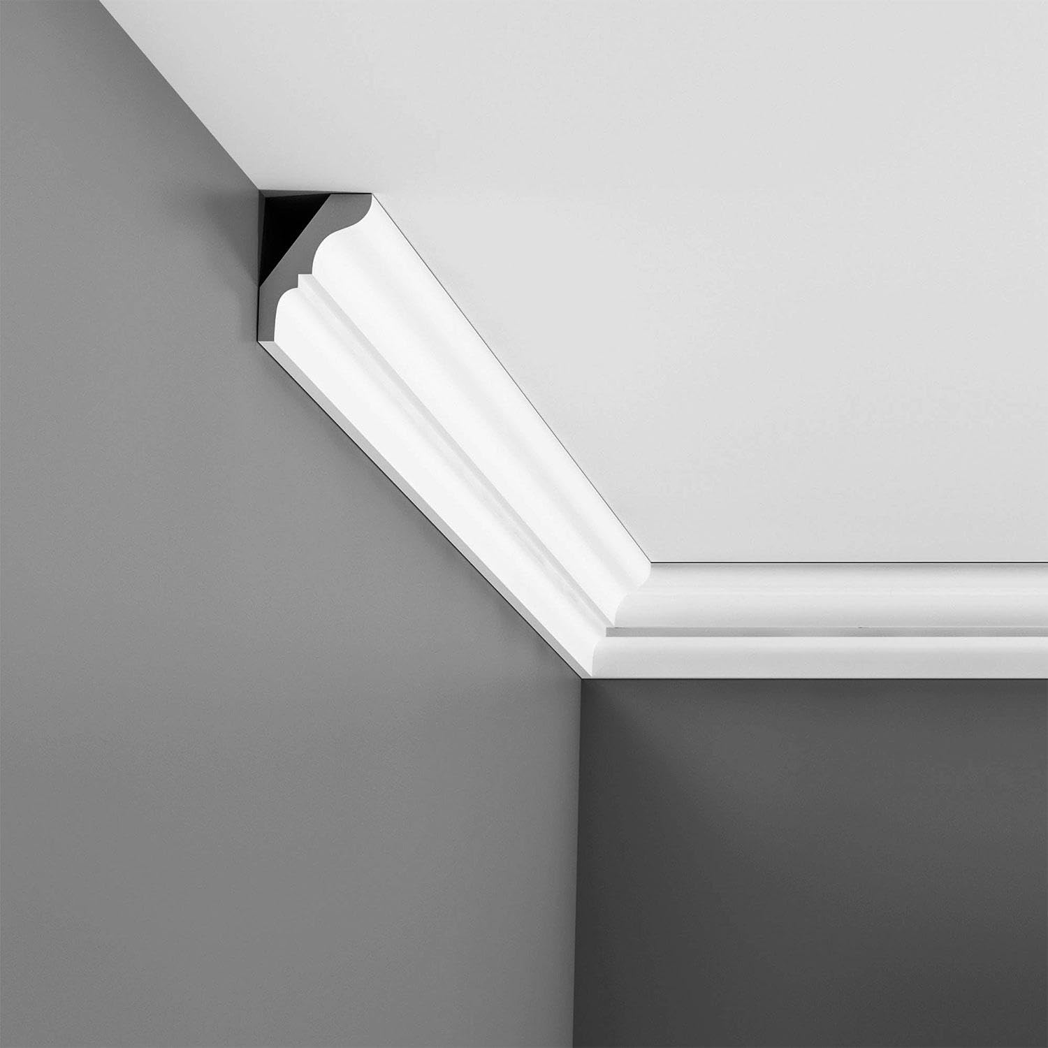 Orac Decor CX112 Primed White Crown Moulding - High Impact Polystyrene 2-5/8in x 78in (9 Pack) | Easy DIY Home Decoration for Ceiling & Wall Trim | Perfect for Living Room, Bedroom & Office Renovation