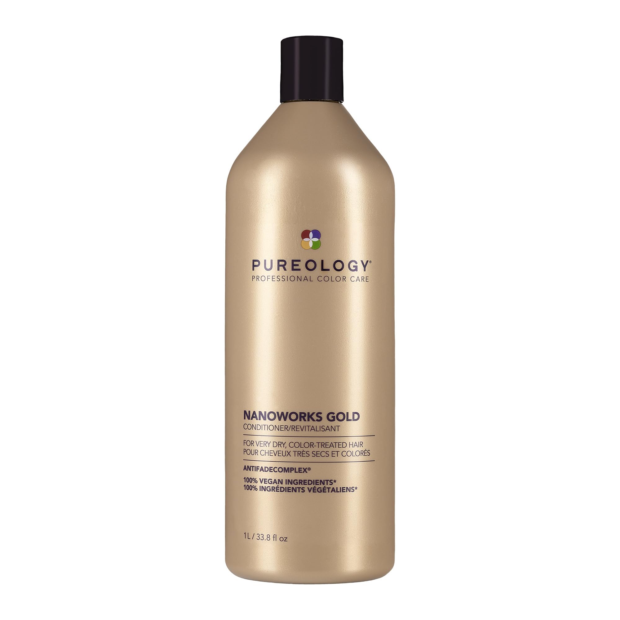 Pureology Nanoworks Gold Conditioner for Very Dry & Color-Treated Hair - Sulfate-Free, Vegan Hair Treatment to Restore & Strengthen Damaged Hair - Perfect for Daily Use & Salon-Quality Results at Home