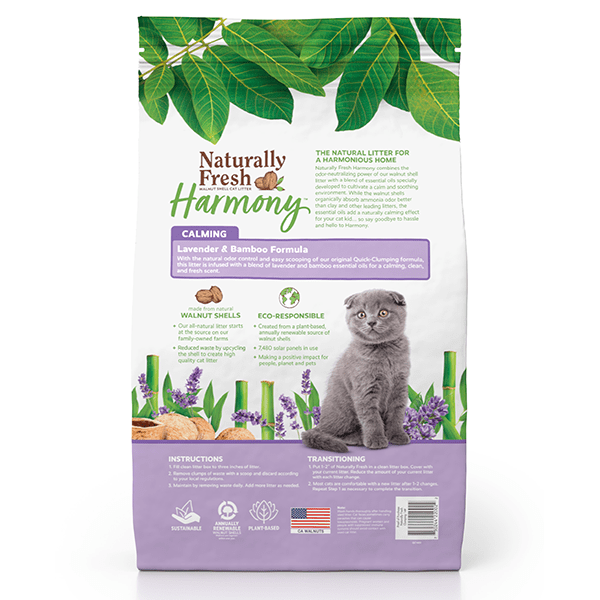 Naturally Fresh Harmony Calming Lavender & Bamboo Cat Litter - Odor Control Clumping Cat Litter for Multi-Cat Homes, Ideal for Stress Relief and Indoor Cat Comfort