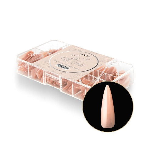Apres Gel X Neutral Lilac Natural Nail Tips 150pc - Long Stiletto Shape for Professional Salon & DIY Manicures at Home