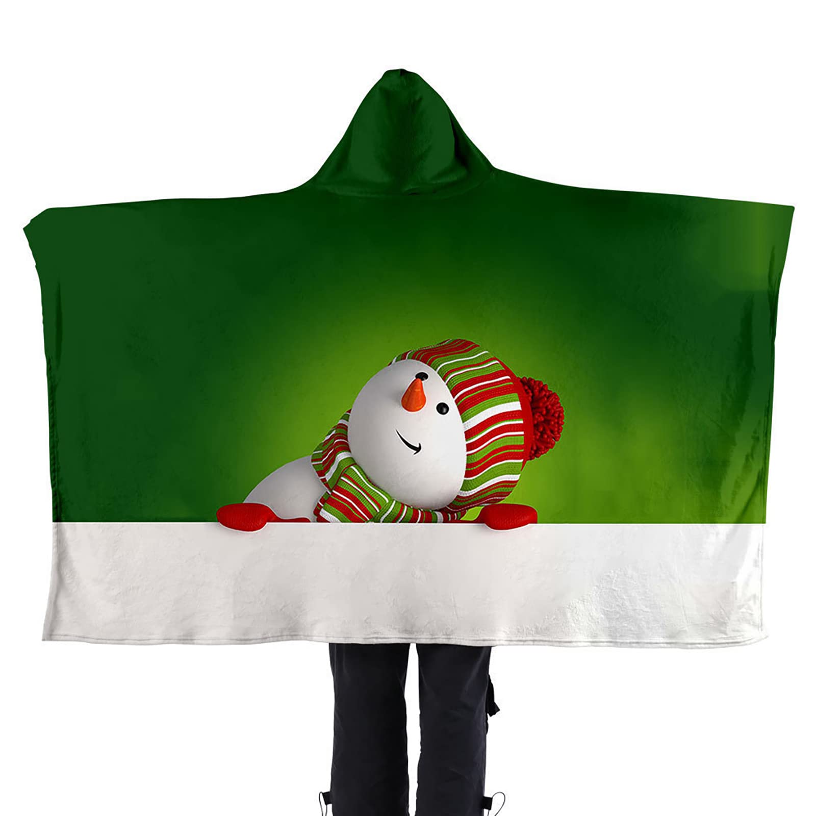 Cozy Hooded Flannel Wearable Blanket - Soft Plush Fleece Hoodie Blanket for Men & Women - Perfect for Couch Lounging, Movie Nights & Outdoor Camping