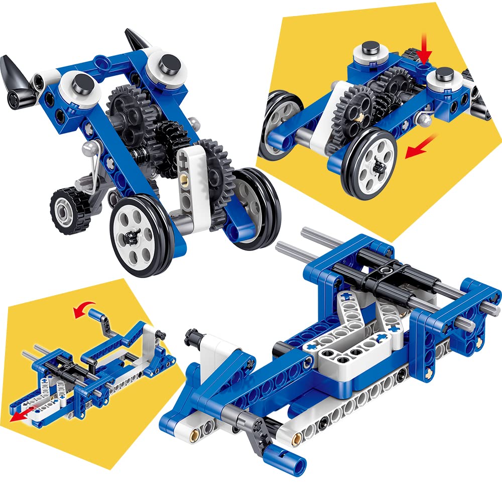 STEM Mechanics Gears Construction Kit - 173PCS Engineering Science Building Set for Kids | Educational STEM Learning Toys for Boys & Girls | Perfect for Classroom Projects, Homeschool Activities & Creative Play