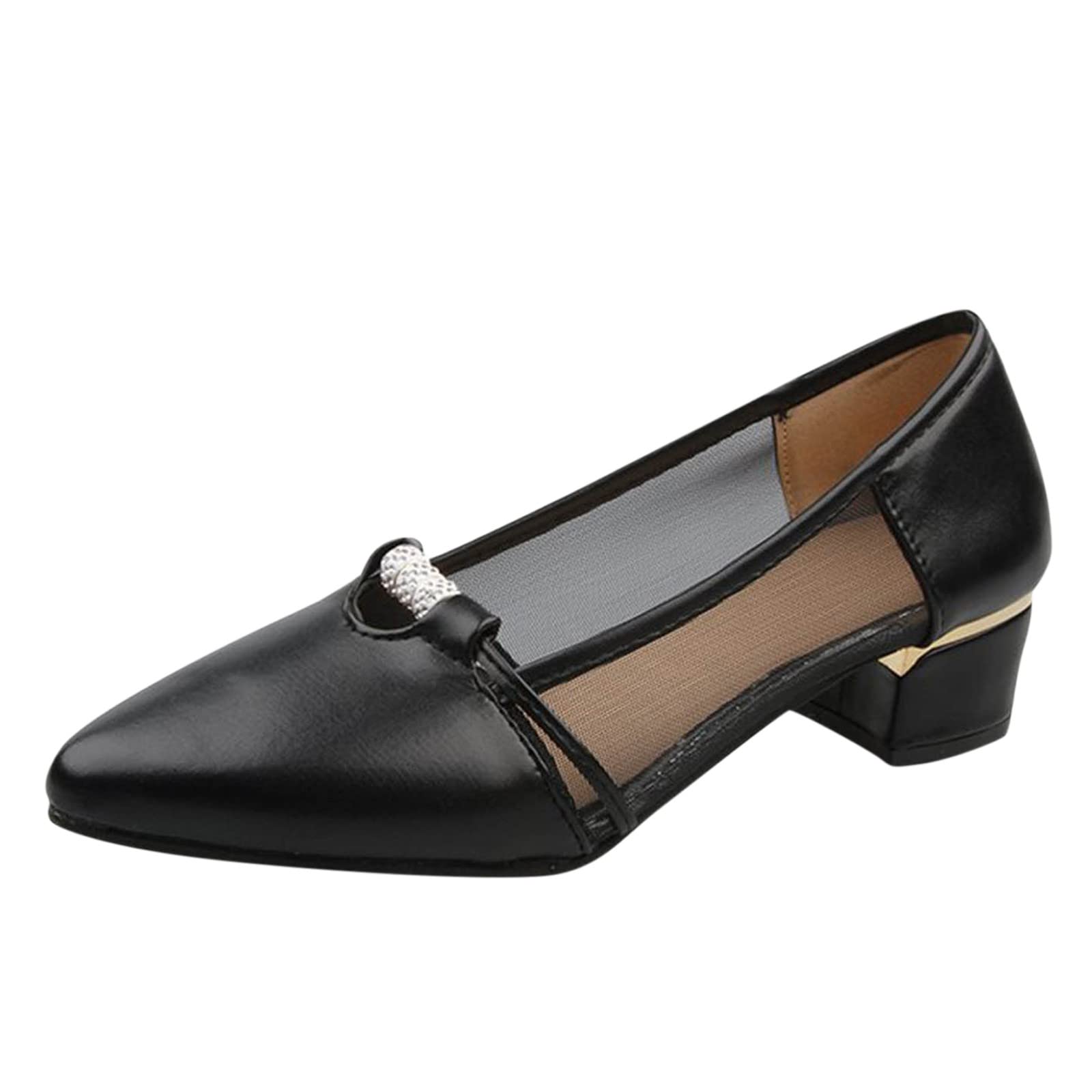 Women's Loafers for Spring & Summer - Casual Thick Heel Slip-On Shoes - Size 14 - Perfect for Office, Travel & Everyday Wear