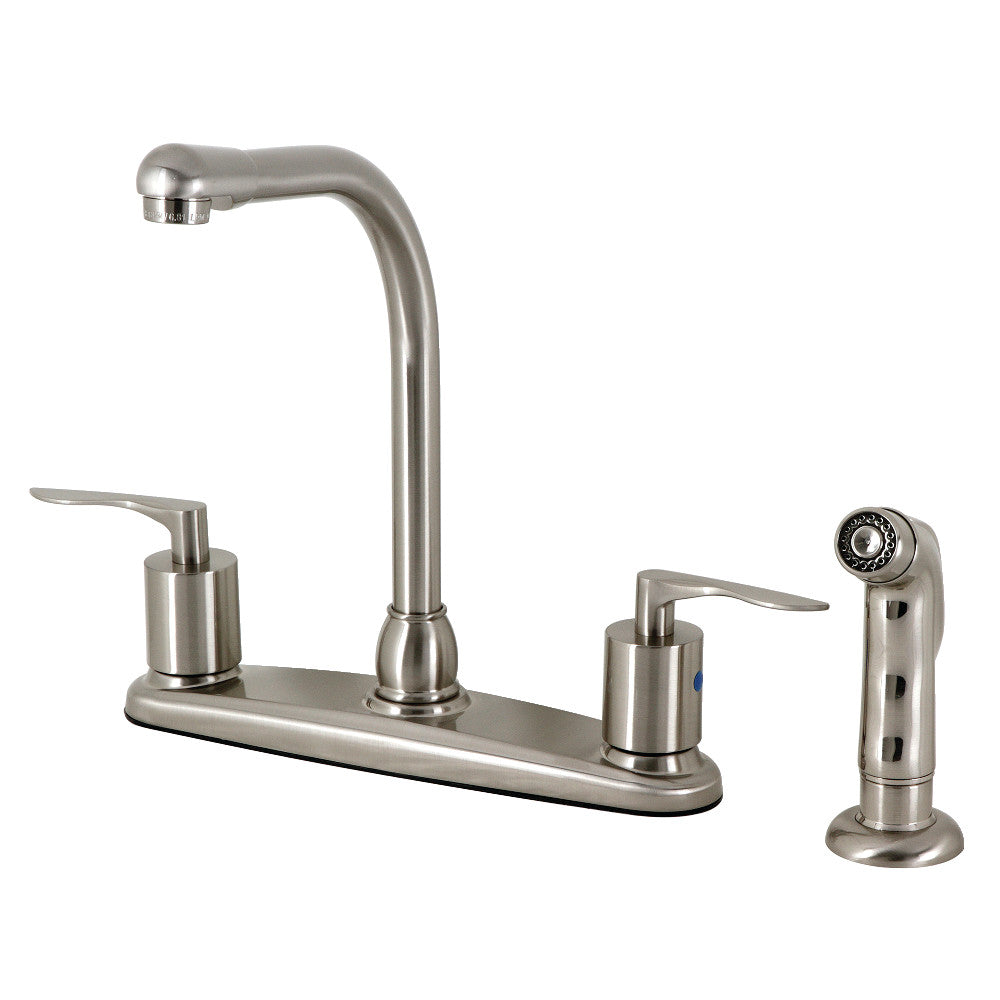 Kingston Brass FB755SVLSP Serena Centerset Kitchen Faucet with Plastic Sprayer - Modern Pull-Down Faucet for Sink, Perfect for Home Kitchen & RV Use