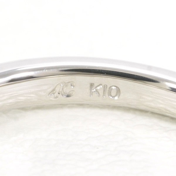 4℃ K10 White Gold Diamond Ring - 9.5 Size, Elegant Wedding & Engagement Jewelry for Women, Perfect Gift for Anniversary & Valentine's Day
