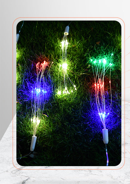 Solar Powered Fireworks Hanging Lights - Outdoor Waterproof LED String Lights for Garden, Patio, Party Decoration - Perfect for Backyard, Wedding, and Holiday Celebrations