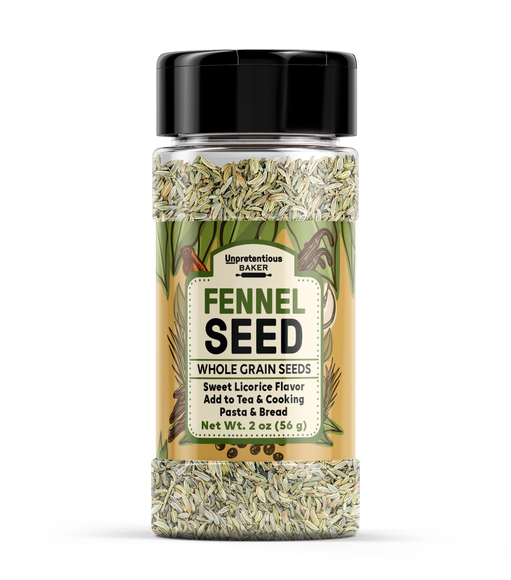 Organic Fennel Seeds 5 Tbsp (0.75 oz) - Natural Sweet Licorice Flavor for Tea, Cooking & Baking - Perfect for Digestive Tea, Indian Recipes & Homemade Spice Blends