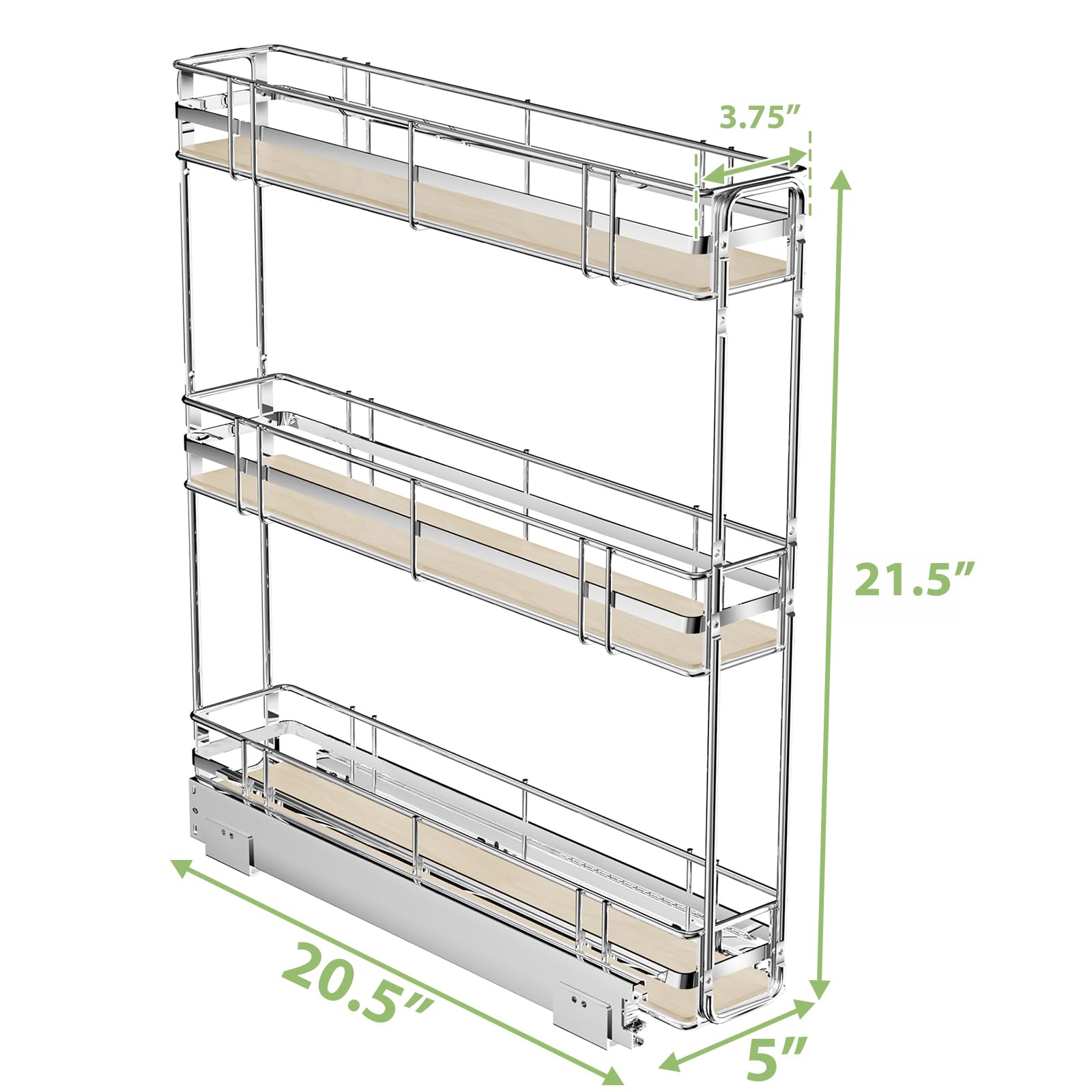 ROOMTEC 3-Tier Pull Out Cabinet Organizer Spice Rack - 5
